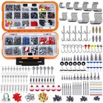 TOPFORT 187/343pcs Fishing Accessories Kit, Including Jig Hooks, Bullet Bass Casting Sinker Weights, Fishing Swivels Snaps, Sinker Slides, Fishing Set with Tackle Box