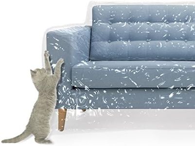 Plastic Couch Cover Pets | Cat Scratching Protector Clawing Deterrent | Heavy Duty Water Resistant Thick Clear Vinyl | Sofa Slipover Moving Long Term Storage