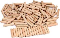 ZOENHOU 1000 PCS 5/16" x 1 1/2" Wooden Dowel Pins, Straight Dowel Rods Made of Hard Wood, Fluted Wood Dowel Plugs with Beveled Ends Tapered for Easy Insertion, Accessory Kit for Woodworking Furniture