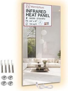 Infrared Wall Heater Panel Glass Mirror 800W Electric Radiant Heat Panel 24x47in. Energy Efficient Space Heater, Wall Mounted Infrared Heater for Indoor Use, Silent Heating Panel for Bathroom, Bedroom