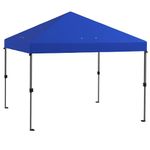 Outsunny 3 x 3(m) Pop Up Gazebo, 1 Person Easy up Marquee Party Tent with 1-Button Push, Adjustable Straight Legs, Wheeled Bag, Stakes, Ropes, Sandbags, Instant Shelter, Blue