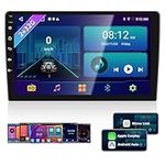 2+32G Android Double Din Car Stereo with Apple Carplay Android Auto Mirror Link Change Wallpaper Theme 9 inch Head Unit Touchscreen Radio FM RDS HiFi Bluetooth WiFi GPS+ AHD Backup Camera & MIC