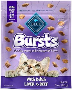 Blue Buffalo Bursts Crunchy & Creamy Cat Treats, Great for Training, Delish Liver & Beef, 5-oz. Bag