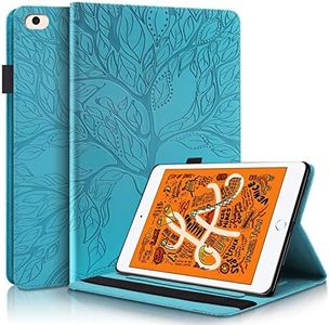 L&Btech Funda para iPad Mini 1 2 3 4 5, Prima Cuero Carcasa Ligera 7,9 pulg Protector de Cartera con Función de Soporte y Auto-Reposo/Activación, para iPad Mini 5 4 3 2 1 - Turquesa