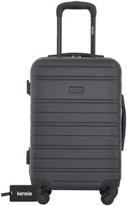 kensie 22" Peonies Hardside Carry-On Luggage with ID Tag, Black