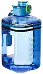 RIANZ Motivational Sports 2.2 L Gallon Water Bottle, BPA Free Double Leak Protection, Large Capacity (Transparent Blue, Polypropylene, Pack of 1)