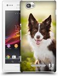 Head Case Designs Brown Border Collie in Summer Popular Dog Breeds Hard Back Case and Matching Wallpaper Compatible with Sony Xperia M/M Dual