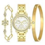 ELLZEN Women's Wrist Watches- Bangle Watch and Bracelet Set | Analog Display with Quartz Movement | Womens Watch with Gift Box Set