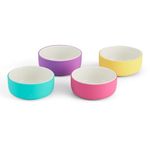 Elk and Friends Kids Porcelain Bowls with Silicone Sleeves | Suitable for Babies/Toddlers | Microwave & Dishwasher Safe | Non Slip Dinnerware | Snack Dishes | 4 Pack