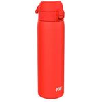 Ion8 Vacuum Insulated Steel Water Bottle, 500 ml/18 oz, Leak Proof, Easy to Open, Secure Lock, Dishwasher Safe, Fits Cup Holders, Carry Handle, Scratch Resistant, Metal Water Bottle, Red