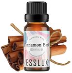 Esslux Cinnamon Bark Essential Oil for Diffuser | 100% Natural Cinnamon Bark Oil for Skin & Aromatherapy | Perfect for Bath Bombs, Candles, Soap Making & DIY Projects, 10ML