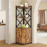 YITAHOME Corner Bar Cabinet with Gl