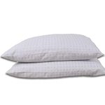 Sleep&Snuggle Ultra Bounce Down Alternative Bed Pillows - Hypoallergenic Poly-Cotton Check Design Case, Super Soft Sleeping Pillows Suitable for Back, Stomach and Side Sleepers (2)