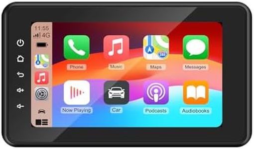 8 Inch Marine Stereo Receiver with Wireless CarPlay & Android Auto, IP67 Waterproof Touchscreen Boat Radio, 4x50W Built-in Amplifier, Bluetooth, RCA, Multimedia Player for Yacht, Golf Cart, ATV, UTV