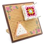 Artowell Crochet Blocking Board -Crochet Gift for Granny Square Lovers-Bamboo Blocking Board for Knitting Crochet, Full Kit with 24 Stainless Steel Rod Pins (13 inches-Classic Patterns)