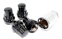 Set of 4 12x1.5 Veritek Black Acorn Bulge Tuner Security Wheel Locks for Buick Chevy Ford Hyundai KIA Lexus Mazda Toyota Conical Type Wheels