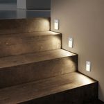 VST Motion Sensor Step Night Light, Rechargeable Battery Powered Led Light with Magnetic Suck Installation for Bedroom Hallway Stair Nursery Kids Room (2.68 inch 3000K 6Pack Silver)