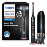 Philips Sonicare DiamondClean Smart 9400 Electric Toothbrush, Sonic Toothbrush with App, Pressure Sensor, Brush Head Detection, 4 Brushing Modes and 3 Intensity Levels, Black, Model HX9918/89