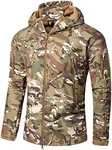 Flygo Men's Outdoor Military Hooded Tactical Fleece Softshell Jacket Coat (X-Small, CP)