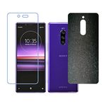 DVTECH� (Front and Back 9H Ceramic Matte Front and TPU Sparkling Star Black Anti Skid Back Skin Protector For Sony Xperia 1 (Not a Tempered glass)