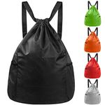 HexinYigjly Drawstring Backpack Bag, Cinch Backpack Bags, Sport Sack Draw String Bag Bulk, Gym Sackpack String Bag (black)