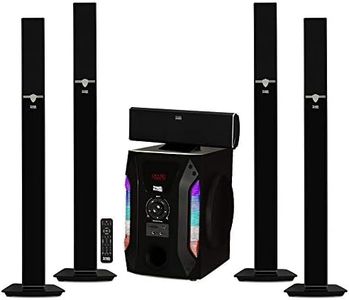 Acoustic Audio AAT1003 Bluetooth Tower 5.1 Home Theater Speaker System with 8" Powered Subwoofer