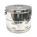 IS IndoSurgicals Stainless Steel Dressing Drum, Super Deluxe Quality Seamless, Diameter X Height (11"X9")