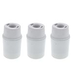 TWDRTDD E12 Candelabra Base Lamp Socket, Phenolic, 3-Pack, 75W, White