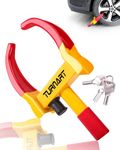 Turnart Wheel Lock, for Tires 7.5 to 11.8 Inches Wide, Adjustable Anti-Theft Device, 3 Keys, Yellow/Red