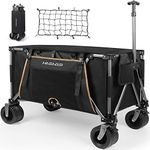 240L Collapsible Trolley Cart Outdoor Folding Wagon Utility Wagon Heavy Duty Beach Wagon with Big Wheels for Camping Beach Garden