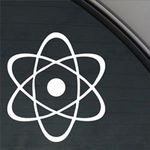 CCI042 - Atomic Atom Symbol Decal Vinyl Sticker|Cars Trucks Walls Laptop|White|5.5 in