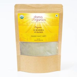 Darsa Organics Gokshura Powder (Tribulus Terrestri) | 8 oz Resealable Bag | Organic & Kosher Certified | Vegan, Non GMO & Gluten Free | USDA Certified | Ayurvedic & Herbal Supplements