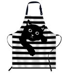 Smooffly Funny Cat Apron Chefs Apron, Cooking and Baking Apron for Men and Women, Kitchen Aprons, Butchers Apron, BBQ & Catering Bibs