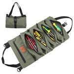 FIREDOG Roll Up Pouch, Wrench Roll Up Bag Multi-Purpose Canvas Tool Organizer (Green)