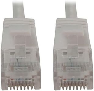 Tripp Lite Cat6a 10G Ethernet Cable, Snagless Molded Slim UTP Network Patch Cable (RJ45 M/M), White, 20 Feet / 0.6 Meters, Manufacturer's Warranty (N261-S20-WH)