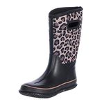 WTW Women's Neoprene Natural Rubber Rain Boots Snow Boots Winter Warm Waterproof Insulated Barn Rain Boots for Ladies