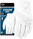 Callaway Golf Fusion Golf Glove (Worn on Left Hand, Ladies, M/L, White/Silver)