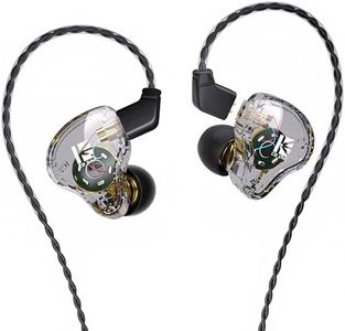 KBEAR KS1 Auriculares Clear Sound Bass Earbuds, voz hacia adelante alta resolución en el monitor del oído, estéreo equilibrado en los auriculares para cantante músico DJ (micrófono, transparente)