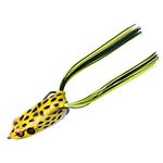 BOOYAH Pad Crasher Topwater Bass Fishing Hollow Body Frog Lure with Weedless Hooks, Swamp Frog