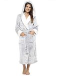 CityComfort Dressing Gown Women, Fluffy Bath Robes for Women, Gifts for Her (M, Two Tone Grey)