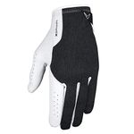 Callaway Golf Men's X-Spann Compression Fit Premium Cabretta Leather Golf Glove, Worn on Left Hand, X-Large, White/Black