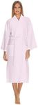 Waffle Robe for Women by BOCA TERRY, Waffle Knit Robe, Long Cotton Kimono Hotel Bathrobe, Pink 4X (XXXXL)