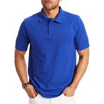 Hanes Men's Short Sleeve X-Temp W/FreshIQ Polo, Deep Royal, X-Large