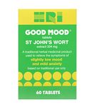 HRI Good Mood 60 Tablets - to Relieve The Symptoms of Slightly Low Mood and Mild Anxiety - 334 mg of St John's Wort Extract, Equivalent to 1670mg – 2338mg of St John’s Wort. 1 Pack