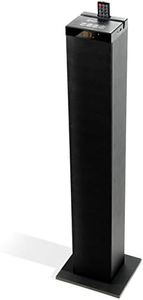 GOgroove Bluetooth Tower Floor Standing Speaker with Integrated Subwoofer [2.1 Audio] BlueSYNC STW Wireless Loudspeaker with 120W Peak, 3.5mm AUX, Flash Drive MP3, FM Radio, USB Charging (Single Unit)