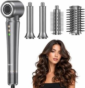Bopcal Hot Air Styler Wrap, Multi Hair Styler Dryer Brush, 110,000 RPM Fast Drying Hair Dryer Brush with Auto Curling, No Heat Damage Ionic Styler for Curl, Straighten & Volume