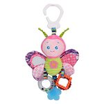 ECCHY Baby Hanging Toy, Car Seat Toy Infant Stroller Toys Clip On Baby Pram Pushchair Toys for Babies with Self-Discovery Mirror and Teether Newborn Sensory Toy from 0+ Months (Butterfly)