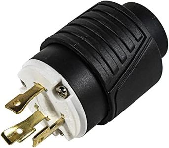 HQRP US Cord Connector NEMA L5-30P Locking Plug Compatible with Generator, 30 Amp, 125 Volt, 2 Pole, 3 Wire Grounding, Industrial Grade Heavy Duty, UL Listed