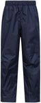 Mountain Warehouse Spray Kids Waterproof Over Trousers - Breathable Childrens Over Pants, Half Leg Zip, Taped Seams Rain Pants - for Travelling & Outdoors Navy Kids Size 2-3 Years