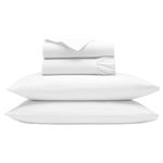 100% Egyptian Cotton Sheets California King Size - 1000 Thread Count, 4-Piece White Cal king Bedding Set, Sateen Weave Hotel Luxury, Fits Mattress upto 18" Deep Pocket - White Sheets by Bluemoon Homes